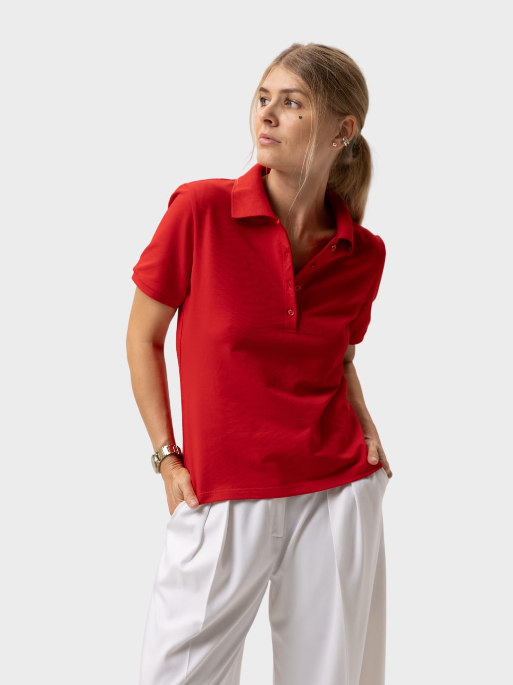 Поло жіноче червоне