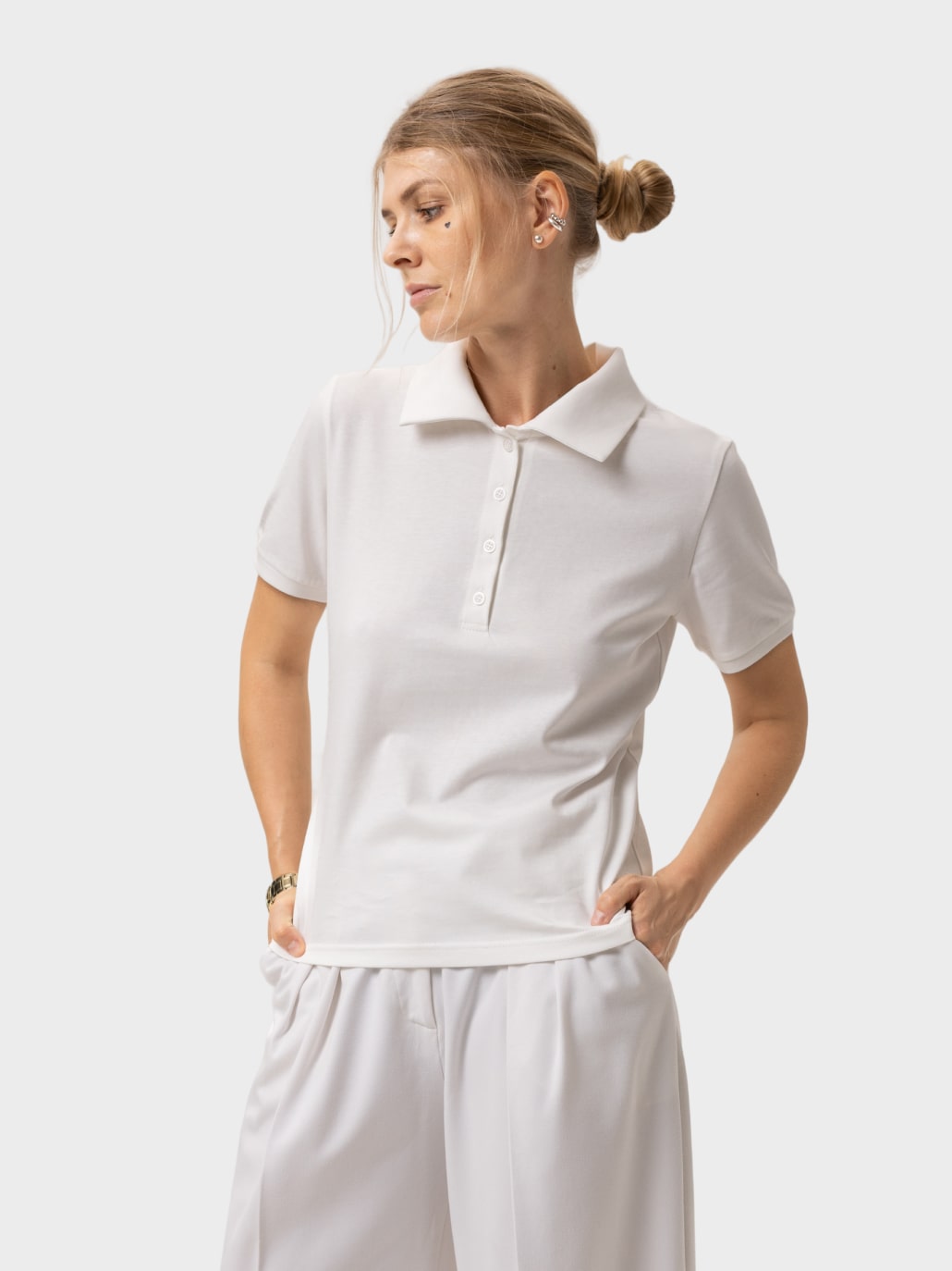 Поло жіноче біле